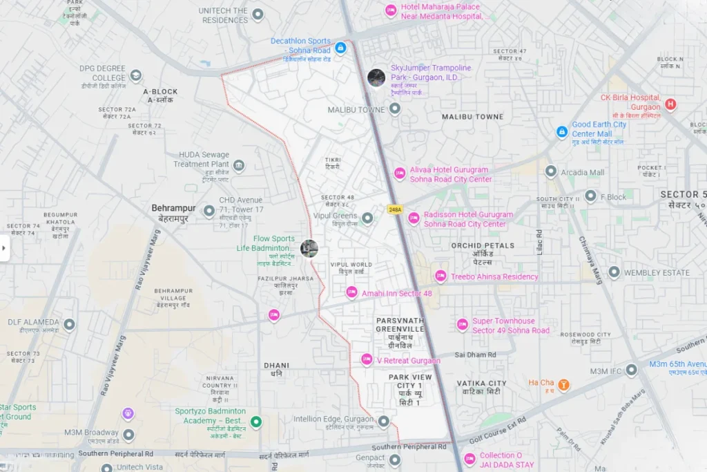 Aura Vantage Sector 48 map